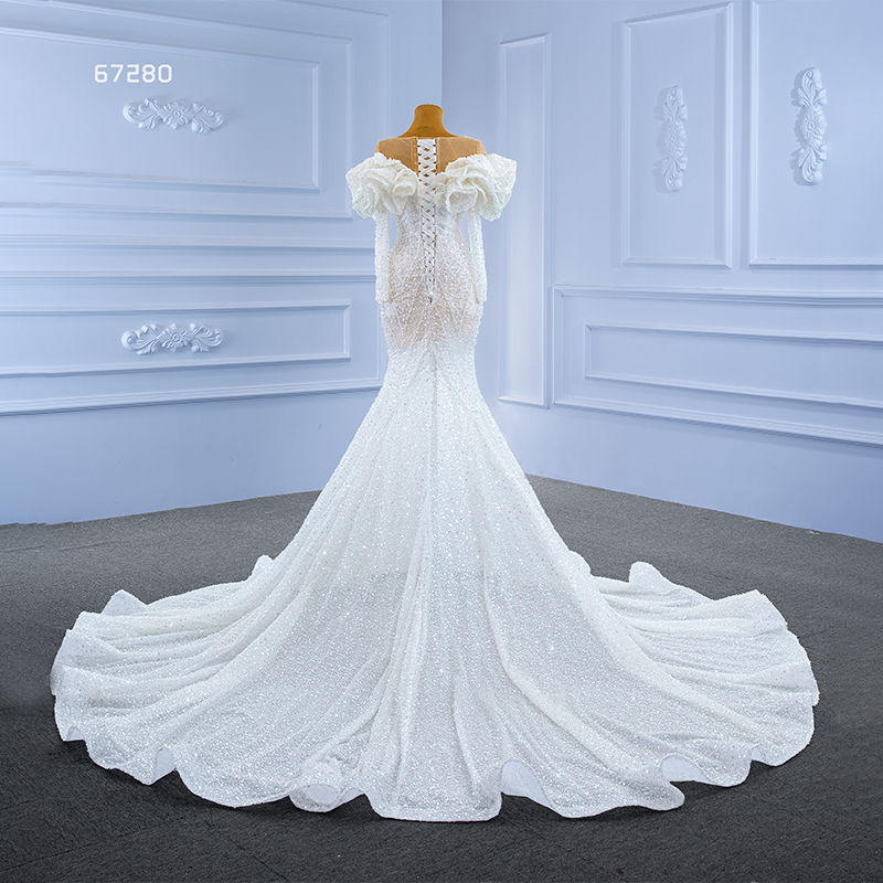 Elegant Luxury Full Sleeve Mermaid Wedding Dress